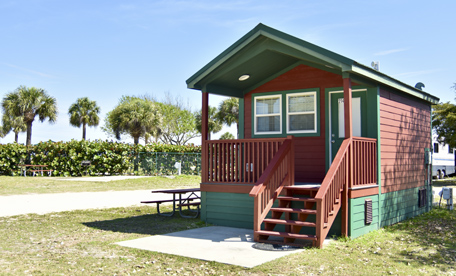 Beachside cabin at Port Canaveral's Jetty Park Campground