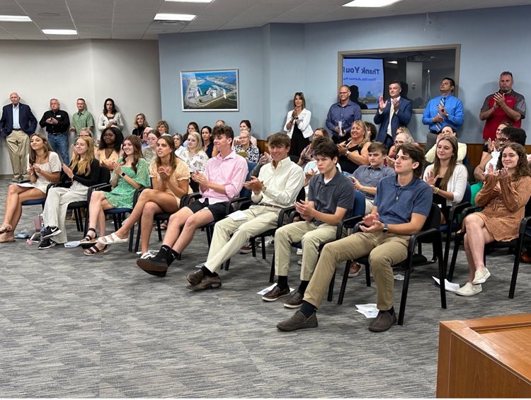 Class of 2022-2023 attended the April meeting of the Canaveral Port Authority Board of Commissioners to present their final project