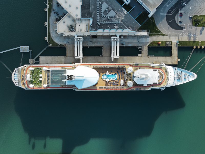 Passengers aboard Marella Discover enjoy top deck amenities before first sailing (Photo: Canaveral Port Authority)