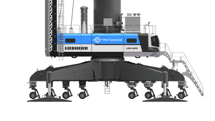 Artist rendering of Port Canaveral’s new Liebherr LMH 600 mobile harbor